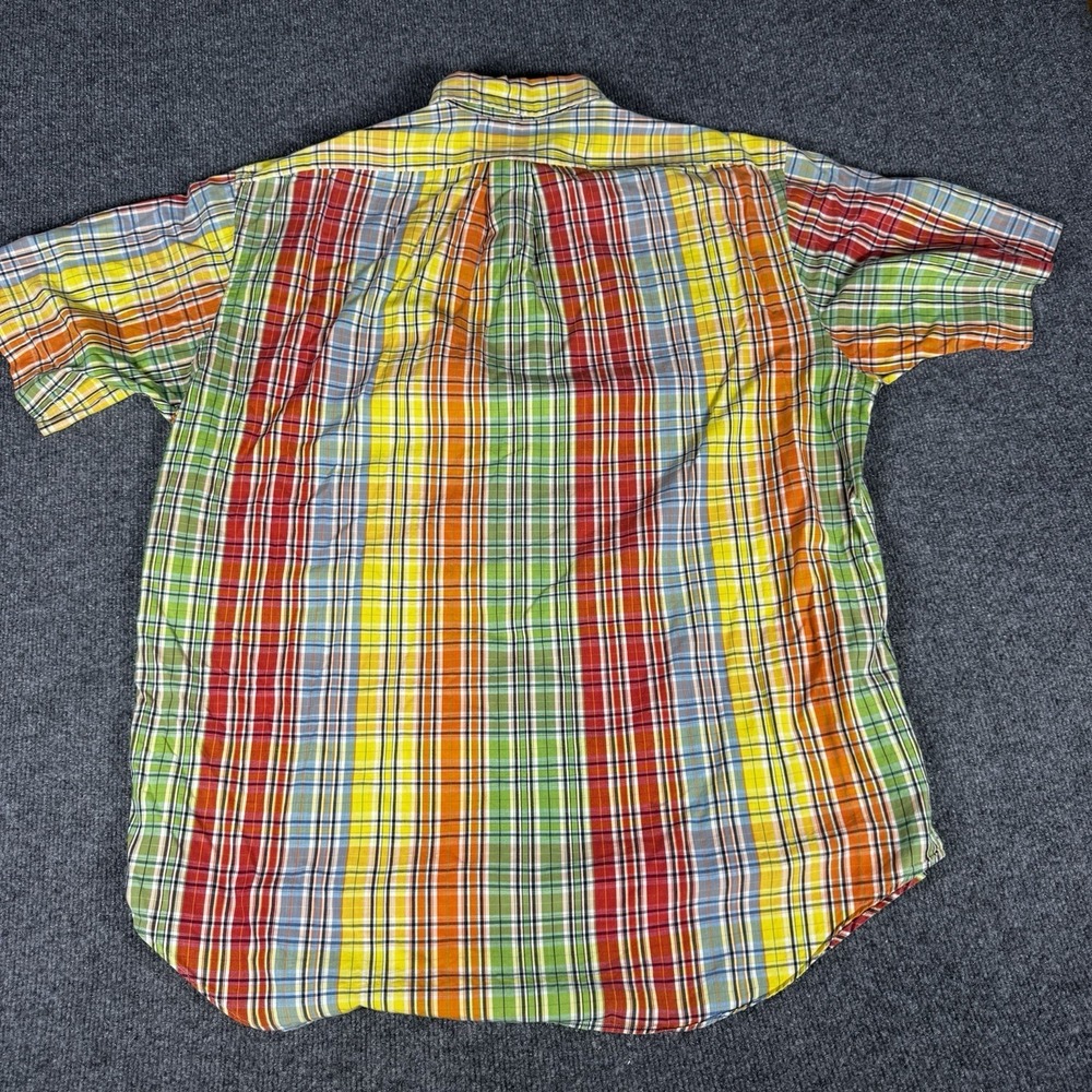 Polo Ralph Lauren Shirt Men's Large Blake Cotton Button‎ Down Plaid Short Sleeve - Picture 6 of 7